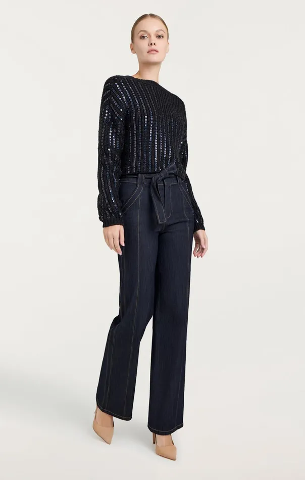 Women Cinq Sept Tops Phoebe Pullover Navy