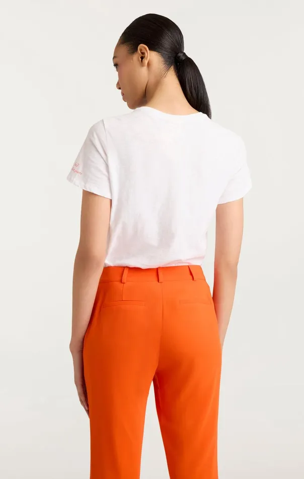 Women Cinq Sept Tops Pop Up Merci Merci Merci Tee Whitecherry Tomato