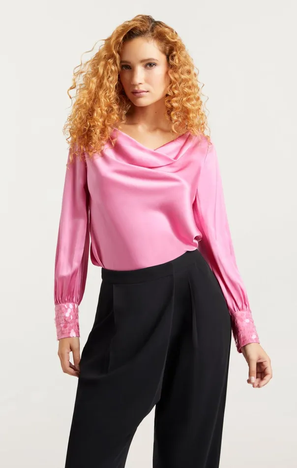 Women Cinq Sept Tops Sequin Cuff Taylee Top Primrose