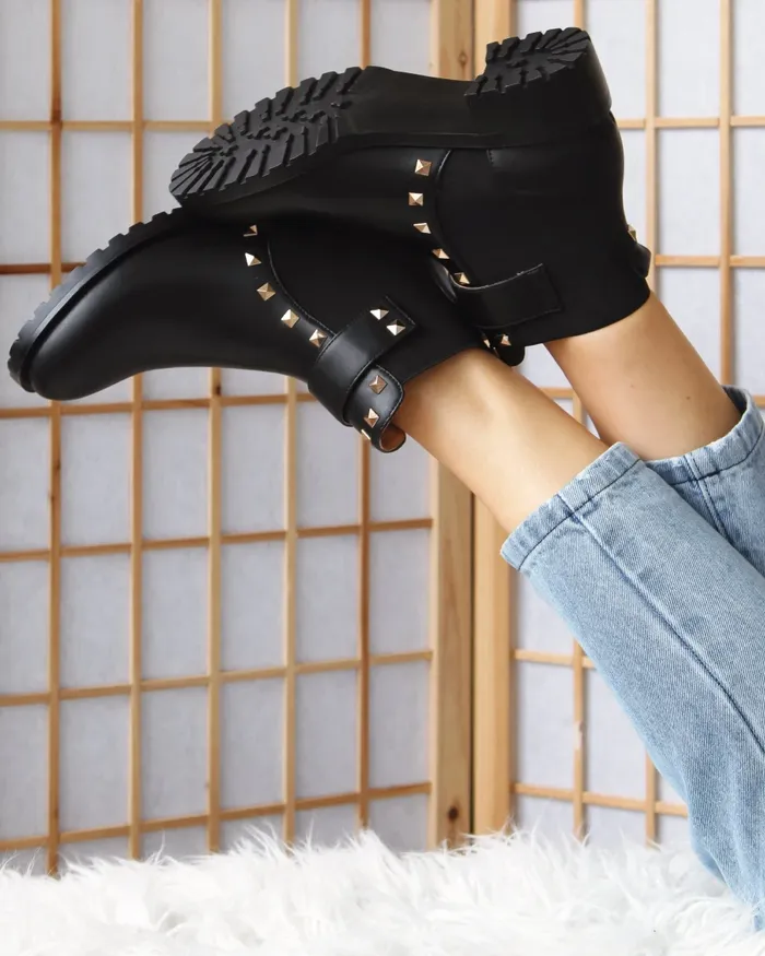 Women City Lights Leather Ankle Boot 8211 Black Shoes Belle and Bloom