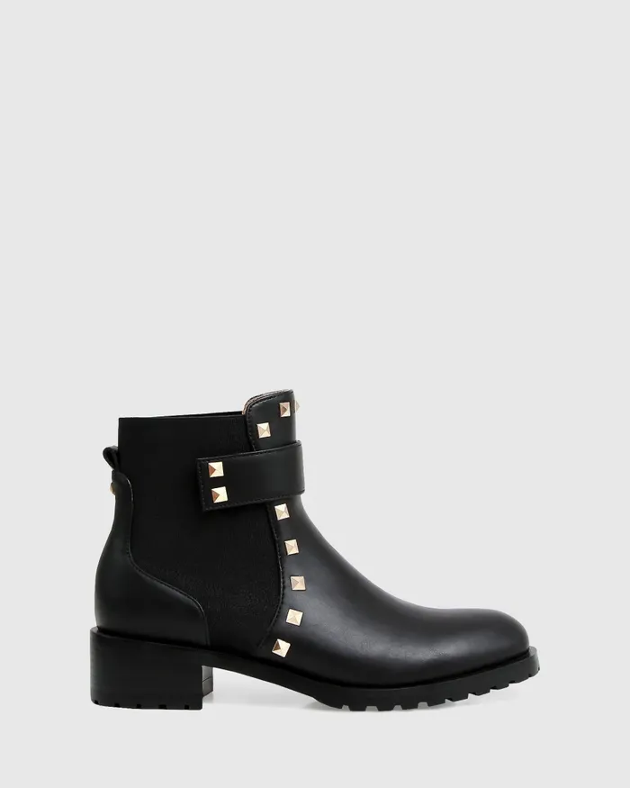 Women City Lights Leather Ankle Boot 8211 Black Shoes Belle and Bloom
