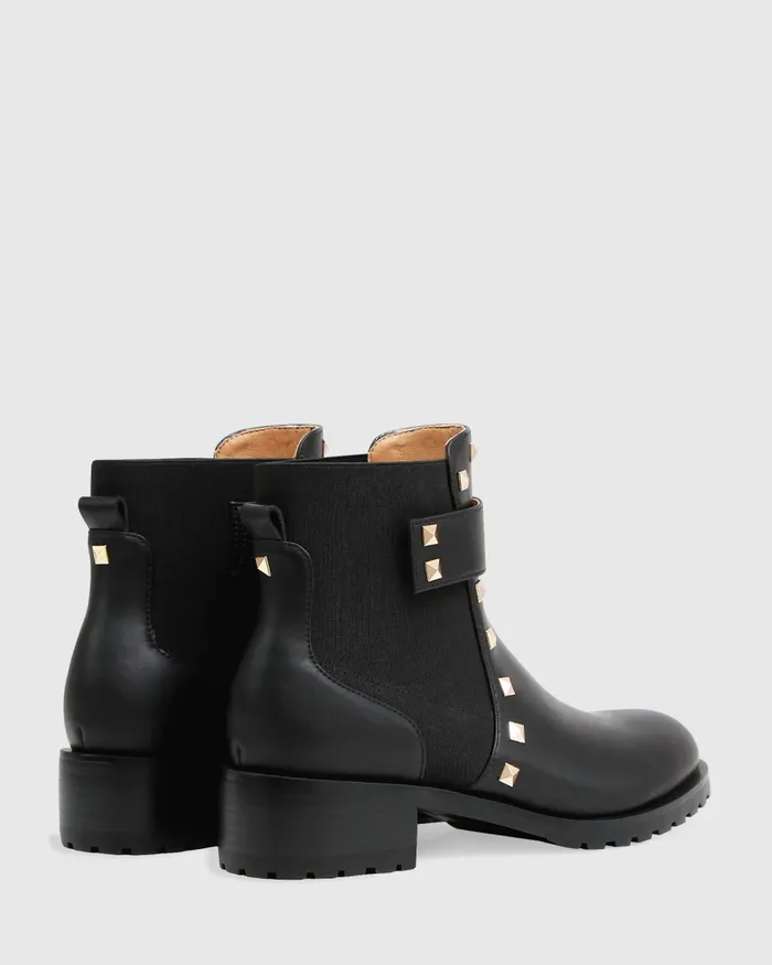 Women City Lights Leather Ankle Boot 8211 Black Shoes Belle and Bloom