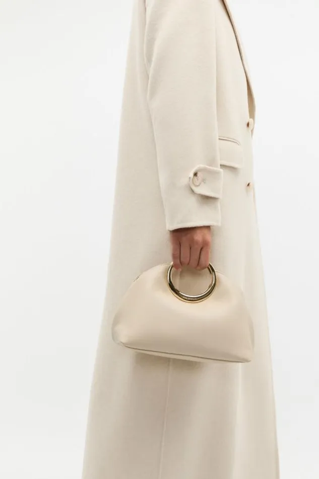 Women Clutches and Pouches Seed Heritage Leather Ring Detail Clutch Oat