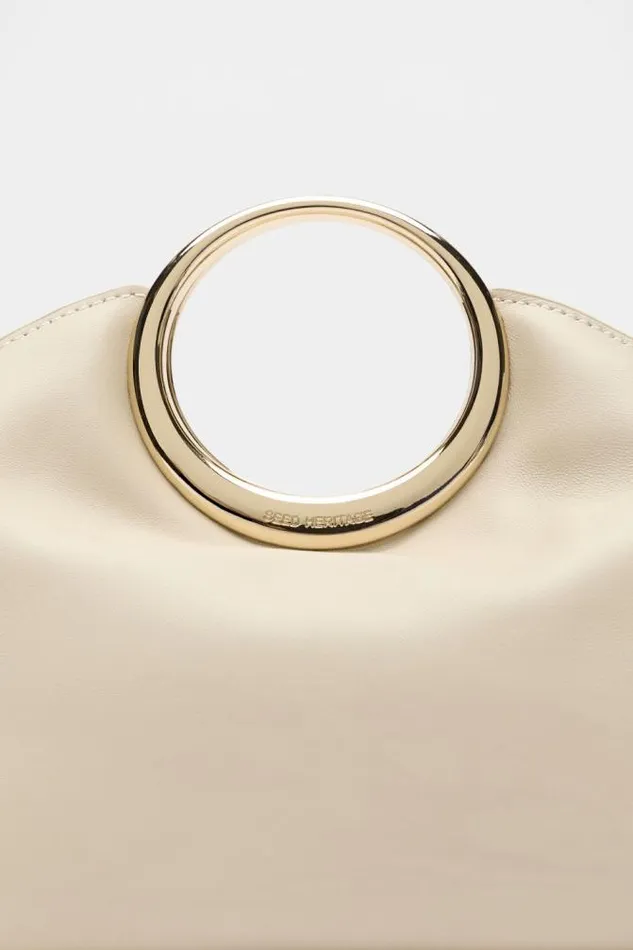 Women Clutches and Pouches Seed Heritage Leather Ring Detail Clutch Oat