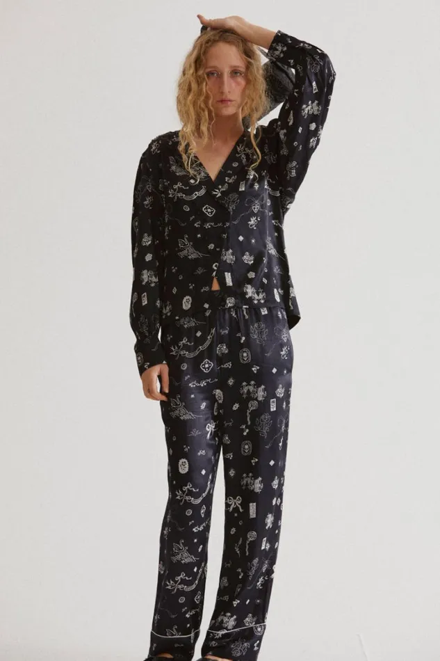 Women Coords Damson Madder Clairo Blouse 8211 Symbol Print