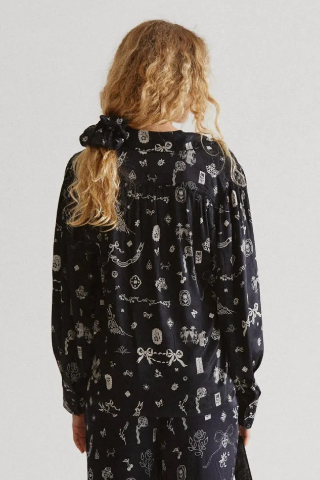 Women Coords Damson Madder Clairo Blouse 8211 Symbol Print
