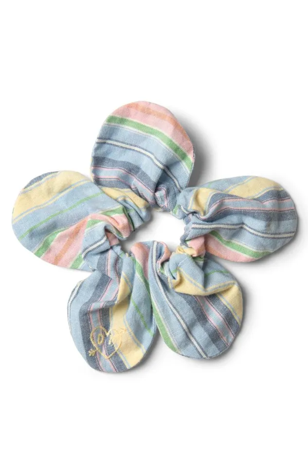 Women Coords Damson Madder Flower Scrunchie In Multi Colour Stripe