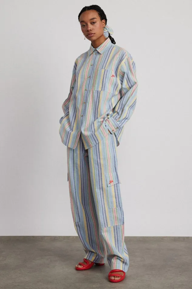 Women Coords Damson Madder Sicily Rocket Cargo Trousers 8211 Multi Stripe
