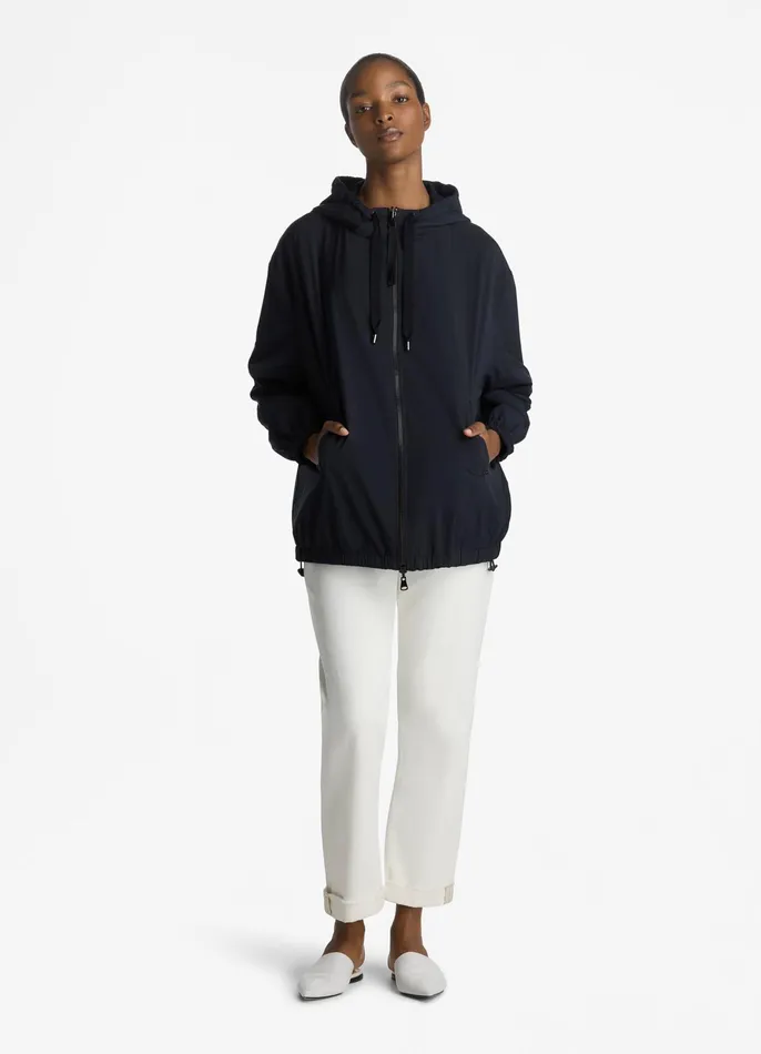 Women Coats St John Woven Hood Coat St John Knits Black