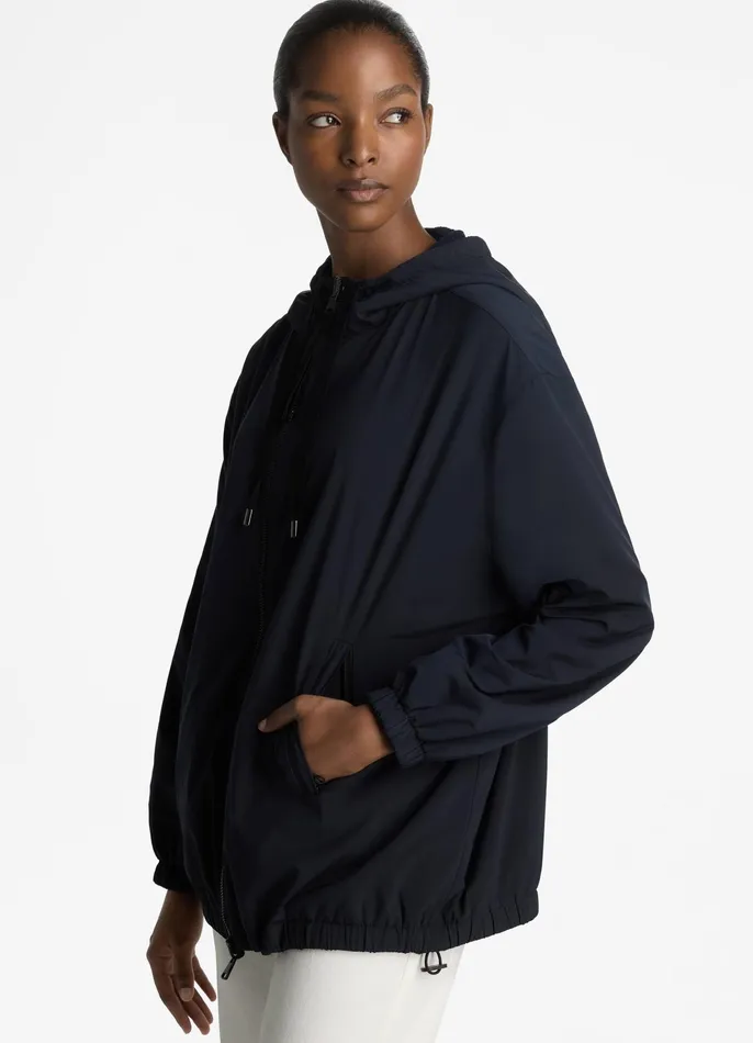 Women Coats St John Woven Hood Coat St John Knits Black