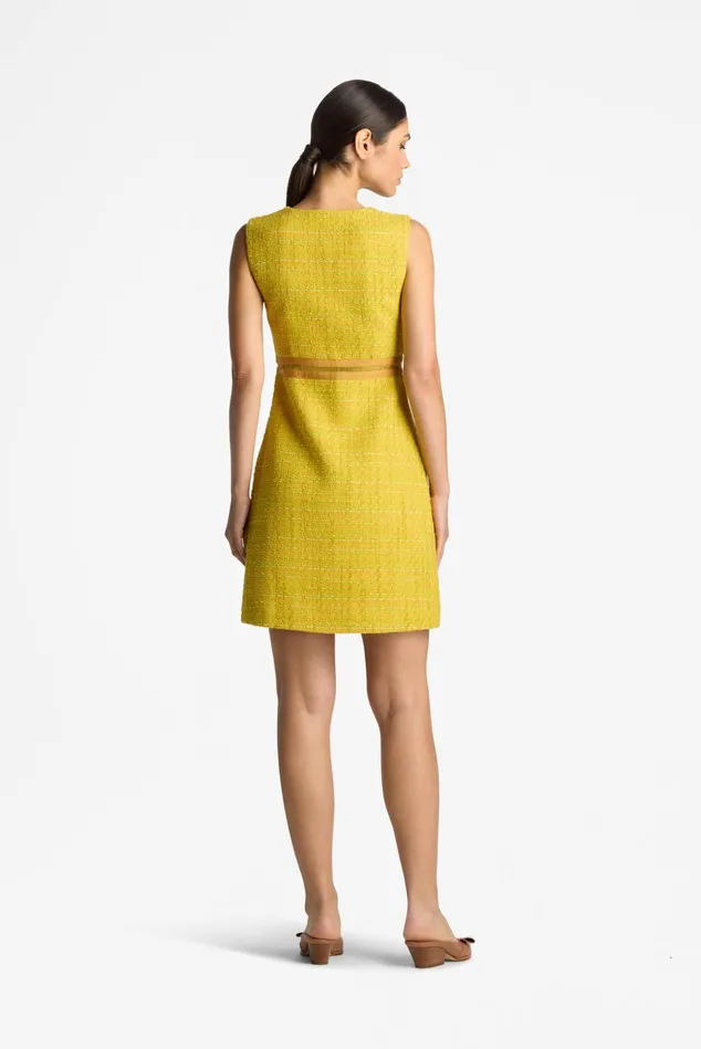Women Cocktail and Party St John Lurex Tweed Sleeveless Dress Sunflower Multi Women Cocktail and Party St John Lurex Tweed Sleeveless Dress Sunflower Multi