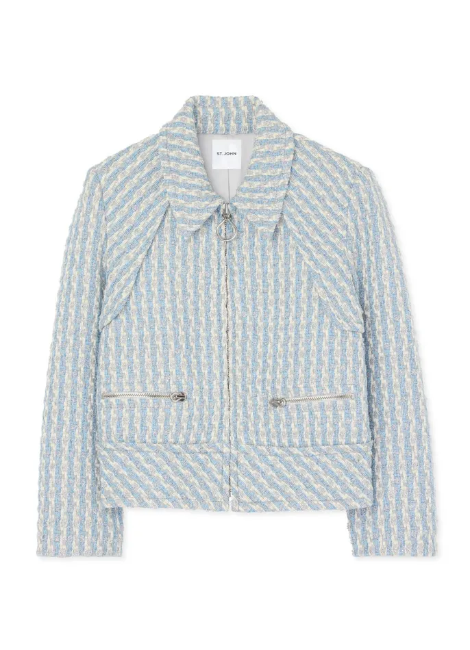 Women Coordinating Sets St John Textured Multi Tweed Jacket Powder Bluewhite Multi Women Coordinating Sets St John Textured Multi Tweed Jacket Powder Bluewhite Multi