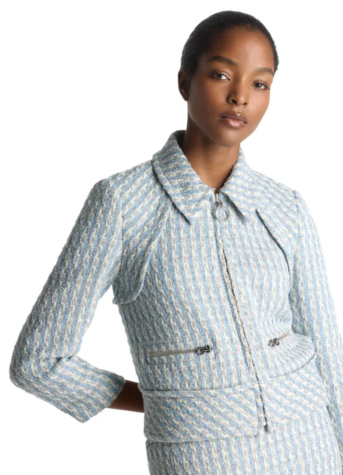 Women Coordinating Sets St John Textured Multi Tweed Jacket Powder Bluewhite Multi Women Coordinating Sets St John Textured Multi Tweed Jacket Powder Bluewhite Multi