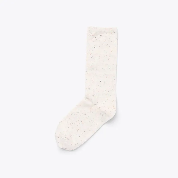 Women Cotton Crew Sock Ivory Multicolor Marl Nisolo Socks
