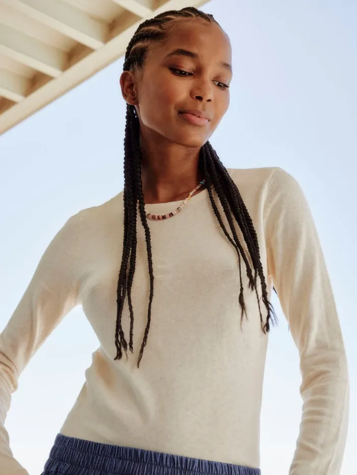 Women Cream Crewe Sweater Sweaters and Jackets XRENA Women Cream Crewe Sweater Sweaters and Jackets XRENA
