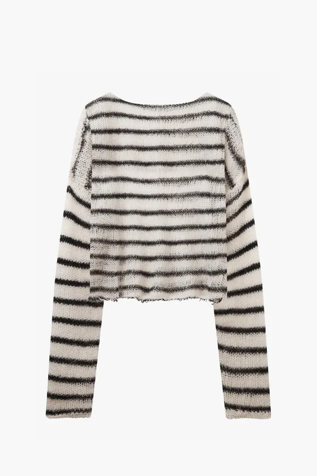 Women Cropped Navarro Jumper Bone and Black OTHER KNITWEAR