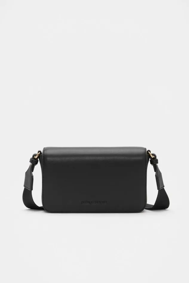 Women Cross Body Seed Heritage Logo Trim Crossbody Bag Black