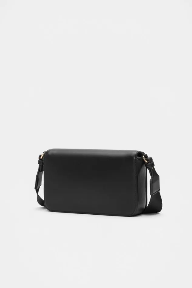 Women Cross Body Seed Heritage Logo Trim Crossbody Bag Black