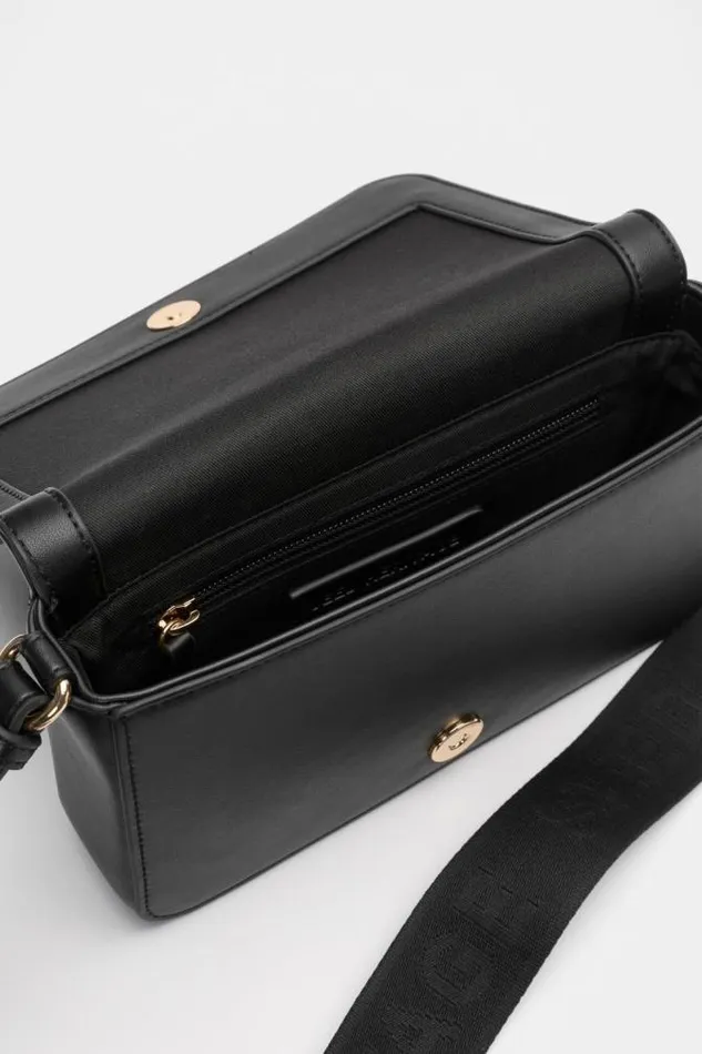 Women Cross Body Seed Heritage Logo Trim Crossbody Bag Black