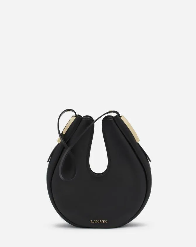 Women Crossbody Bags and Shoulder Bags Lanvin Hobo Cymbal Leather Bag Black