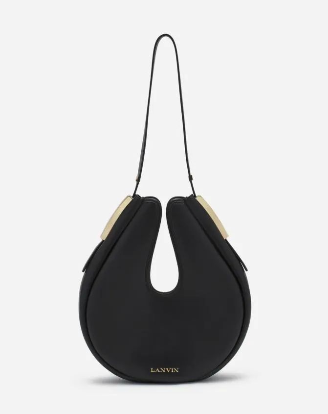 Women Crossbody Bags and Shoulder Bags Lanvin Hobo Cymbal Leather Bag Black Women Crossbody Bags and Shoulder Bags Lanvin Hobo Cymbal Leather Bag Black