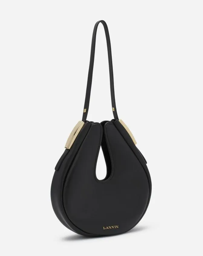 Women Crossbody Bags and Shoulder Bags Lanvin Hobo Cymbal Leather Bag Black Women Crossbody Bags and Shoulder Bags Lanvin Hobo Cymbal Leather Bag Black