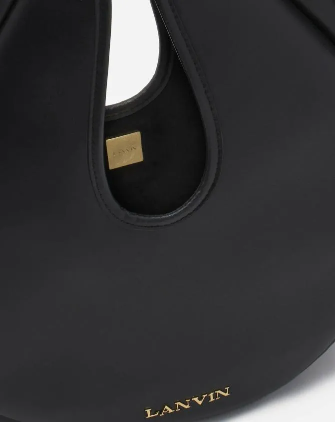 Women Crossbody Bags and Shoulder Bags Lanvin Hobo Cymbal Leather Bag Black Women Crossbody Bags and Shoulder Bags Lanvin Hobo Cymbal Leather Bag Black
