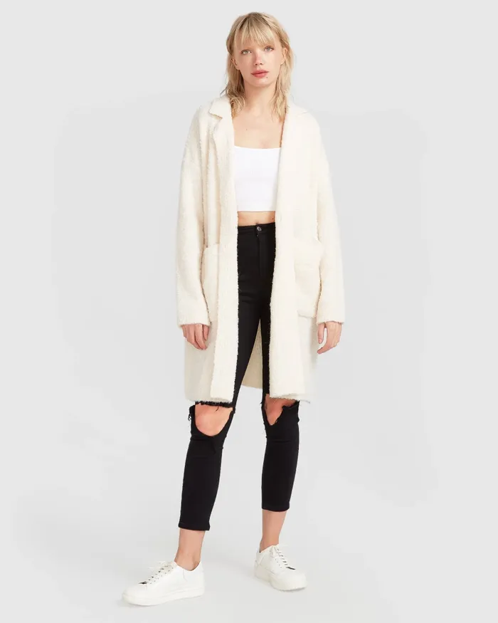 Women Days Go By Sustainable Blazer Cardigan 8211 Cream Tops Belle and Bloom