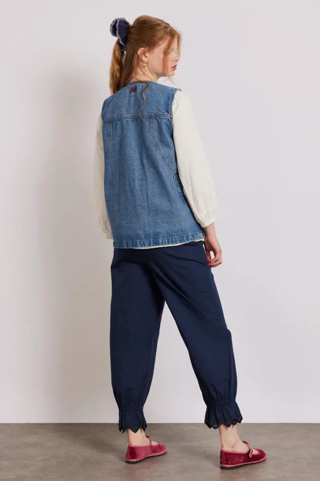 Women Denim Damson Madder Billie Denim Gilet 8211 Vintage Wash