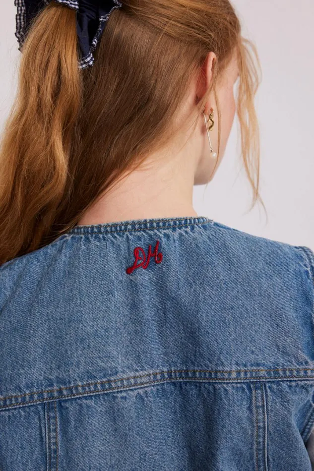 Women Denim Damson Madder Billie Denim Gilet 8211 Vintage Wash