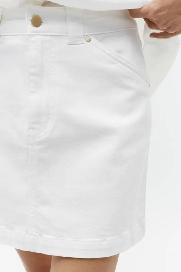 Women Denim Seed Heritage Denim Mini Skirt White