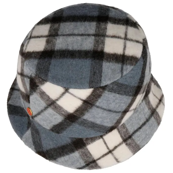 Women Doriet Check Bucket Reversible Hat Blue Mayser Bucket Hats