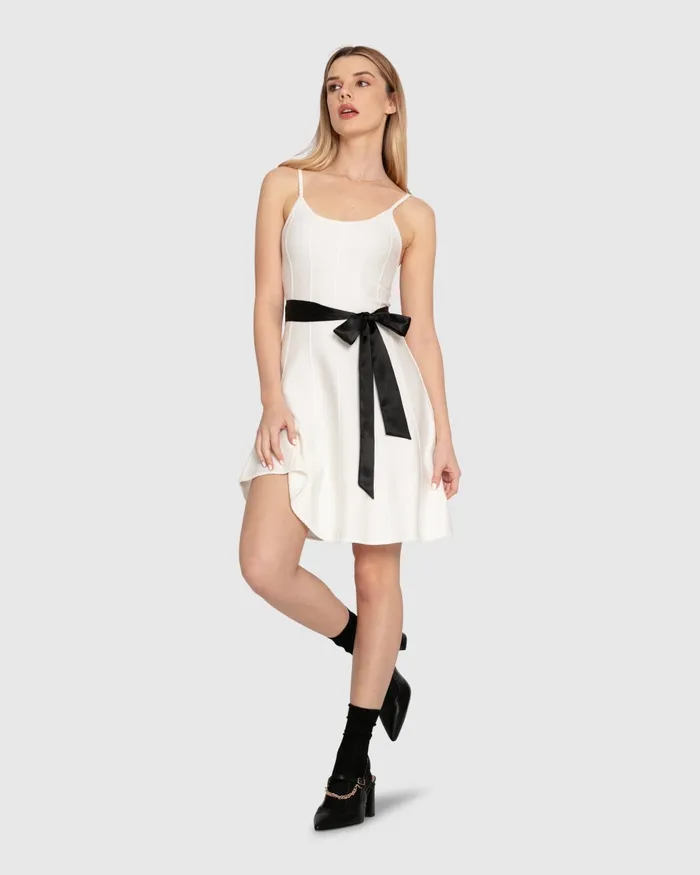 Women Dresses Belle and Bloom Love Her Madly Knit Dress 8211 White