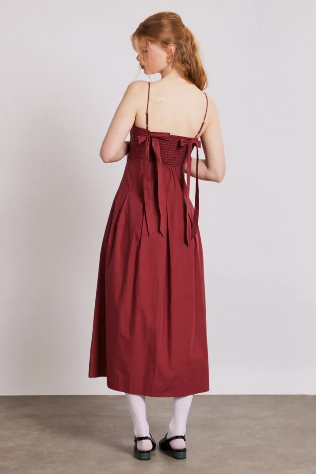 Women Dresses Damson Madder Iris Bow Midi Dress
