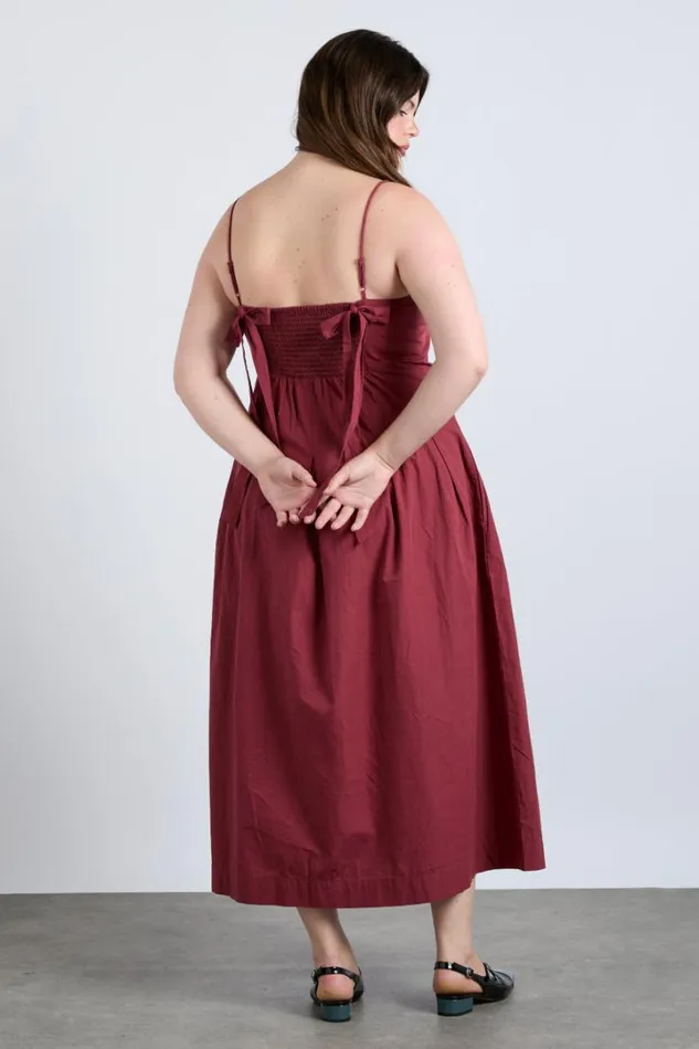 Women Dresses Damson Madder Iris Bow Midi Dress