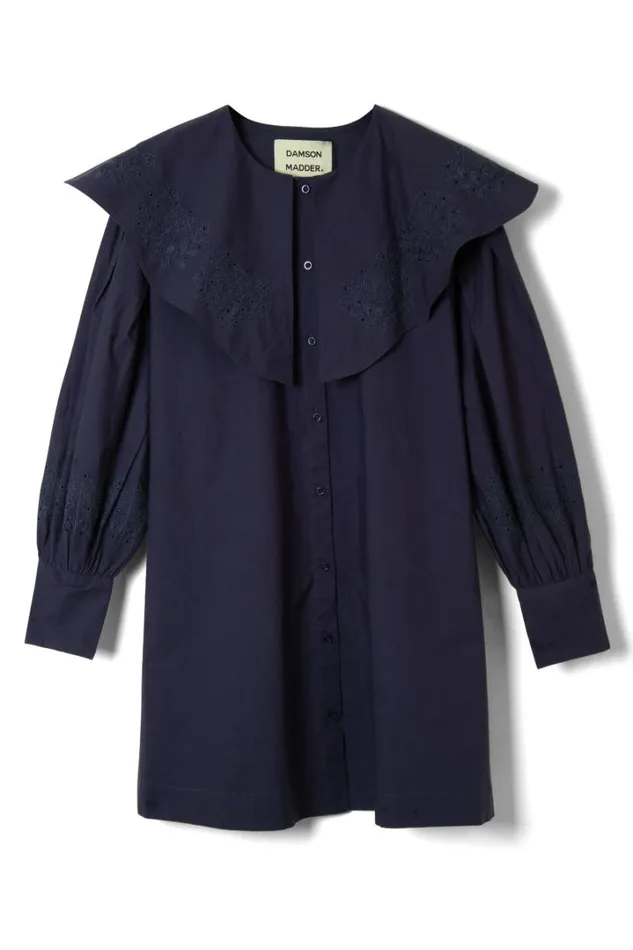 Women Dresses Damson Madder Mimi Mini Dress 8211 Navy Broderie
