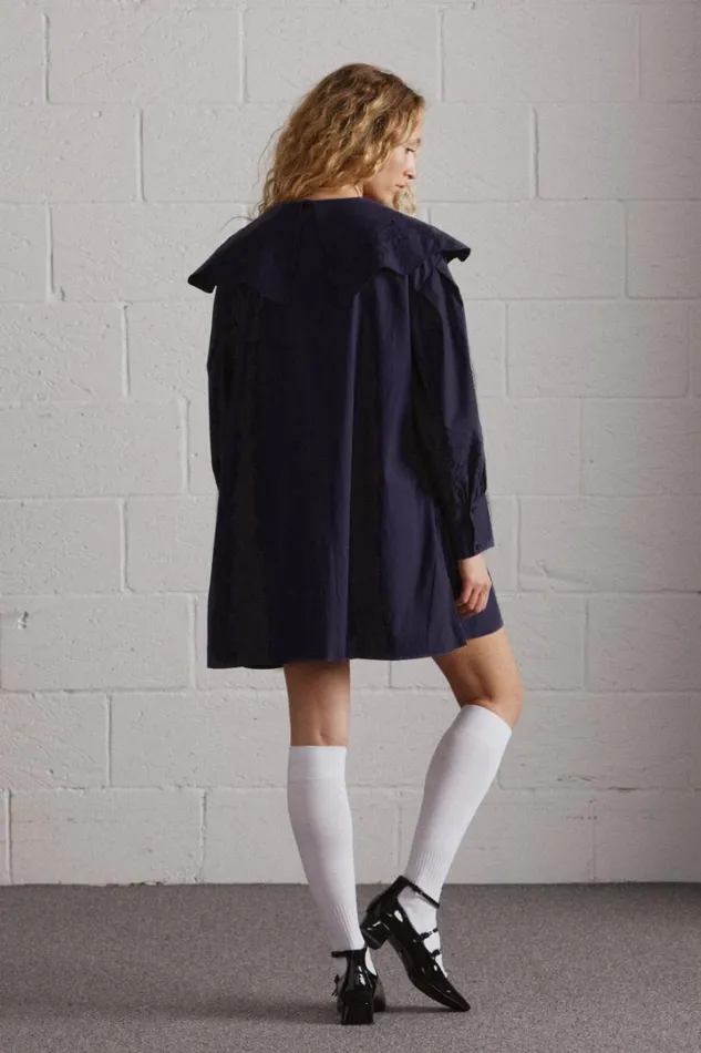 Women Dresses Damson Madder Mimi Mini Dress 8211 Navy Broderie
