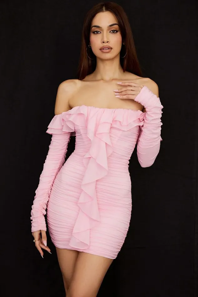 Women Eliza Real Silk Fairy Pink Mini Dress House Of CB Dresses