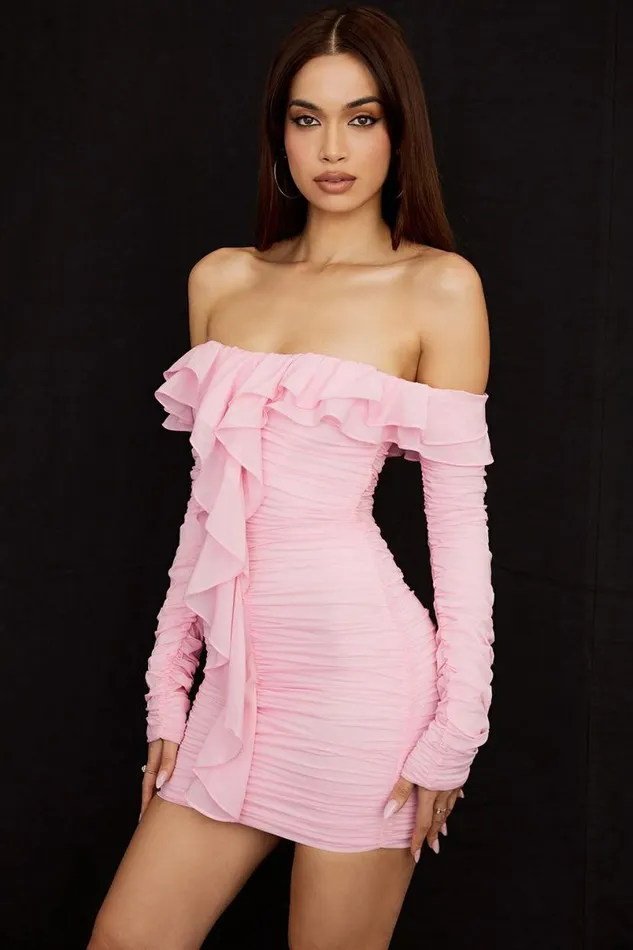 Women Eliza Real Silk Fairy Pink Mini Dress House Of CB Dresses Women Eliza Real Silk Fairy Pink Mini Dress House Of CB Dresses