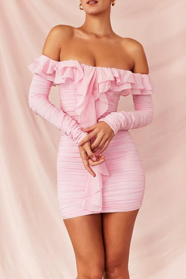 Women Eliza Real Silk Fairy Pink Mini Dress House Of CB Dresses Women Eliza Real Silk Fairy Pink Mini Dress House Of CB Dresses