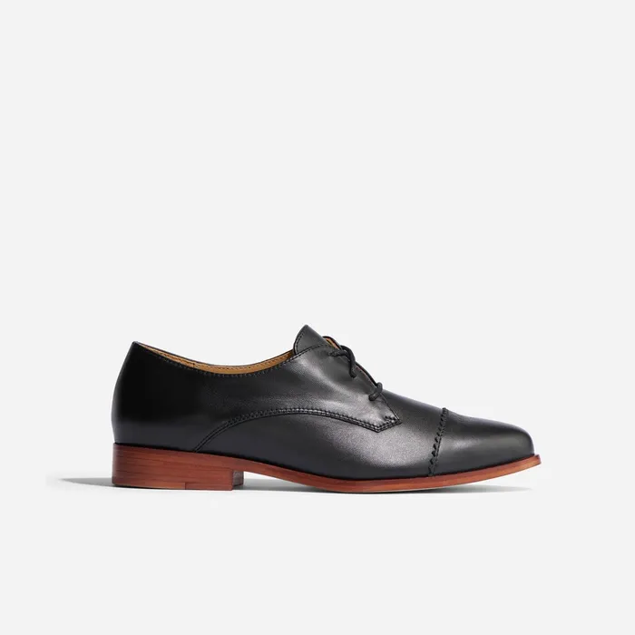 Women Emilia Cap Toe Oxford Black Nisolo Loafers and Mules
