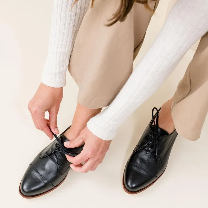 Women Emilia Cap Toe Oxford Black Nisolo Loafers and Mules
