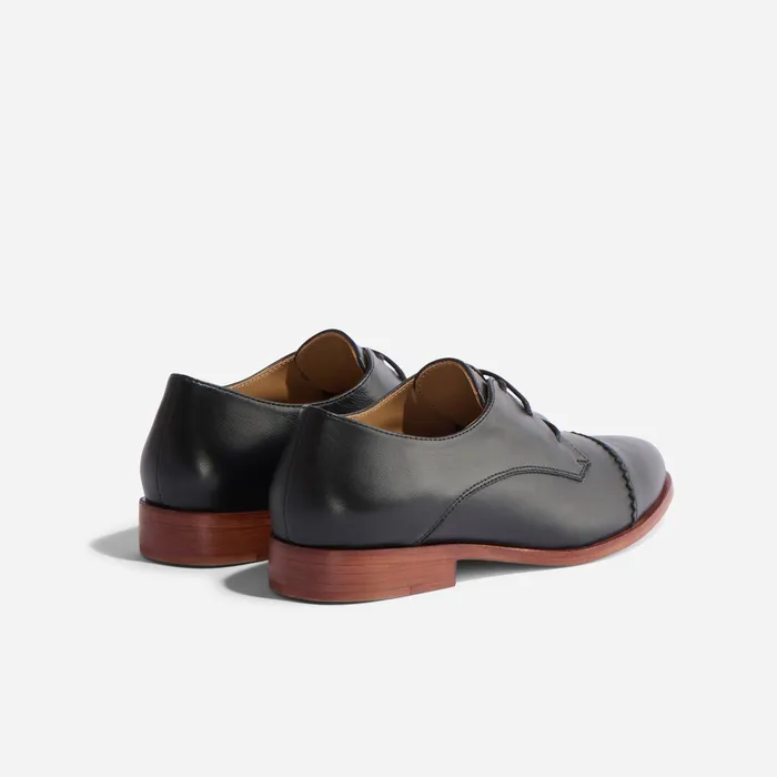 Women Emilia Cap Toe Oxford Black Nisolo Loafers and Mules