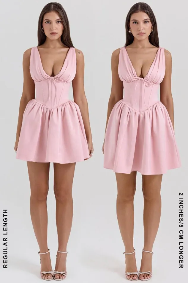 Women Emmeliette Powder Pink Satin Mini Dress House Of CB Dresses Women Emmeliette Powder Pink Satin Mini Dress House Of CB Dresses