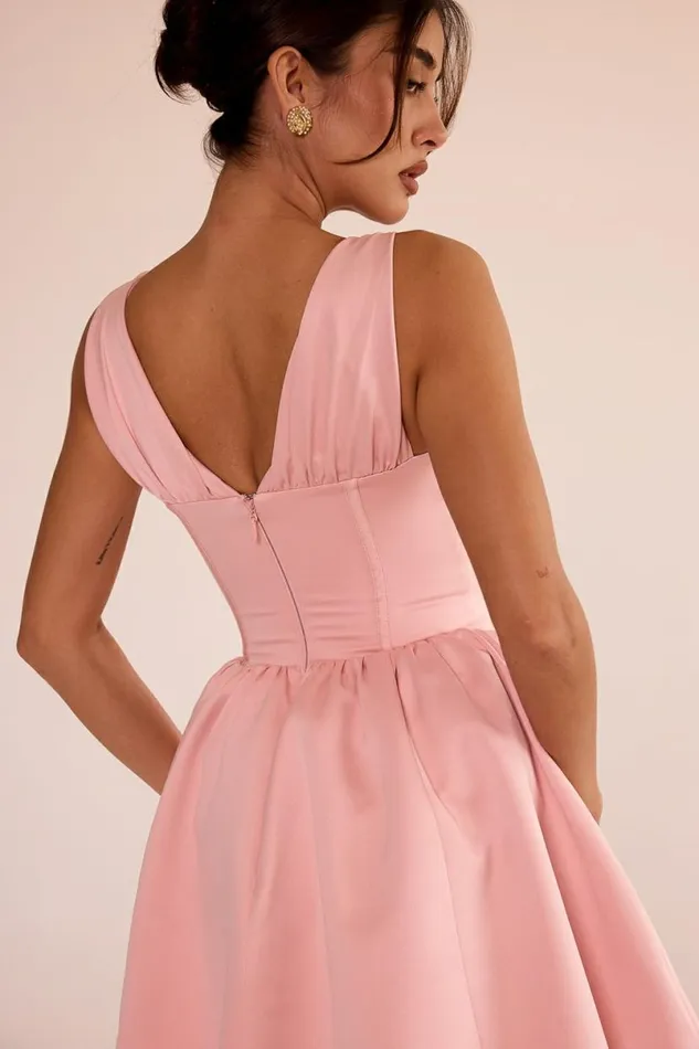 Women Emmeliette Powder Pink Satin Mini Dress House Of CB Dresses Women Emmeliette Powder Pink Satin Mini Dress House Of CB Dresses
