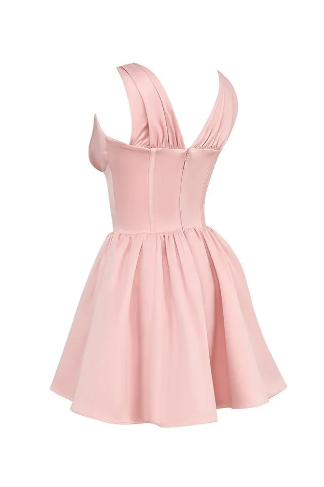 Women Emmeliette Powder Pink Satin Mini Dress House Of CB Dresses Women Emmeliette Powder Pink Satin Mini Dress House Of CB Dresses