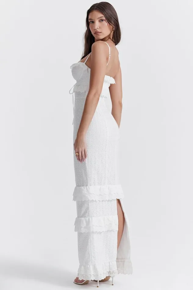 Women Eve White Broderie Maxi Dress House Of CB Dresses