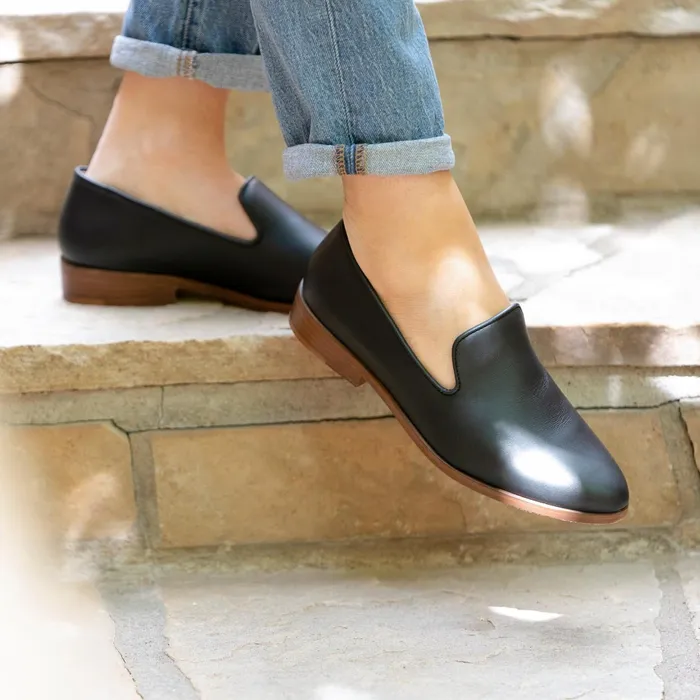 Women Everyday Slip On Loafer Black Nisolo Loafers and Mules