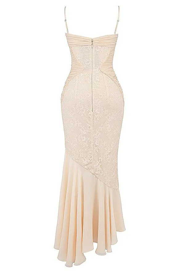 Women Felicia Vanilla Chiffon and Lace Gown House Of CB Dresses Women Felicia Vanilla Chiffon and Lace Gown House Of CB Dresses