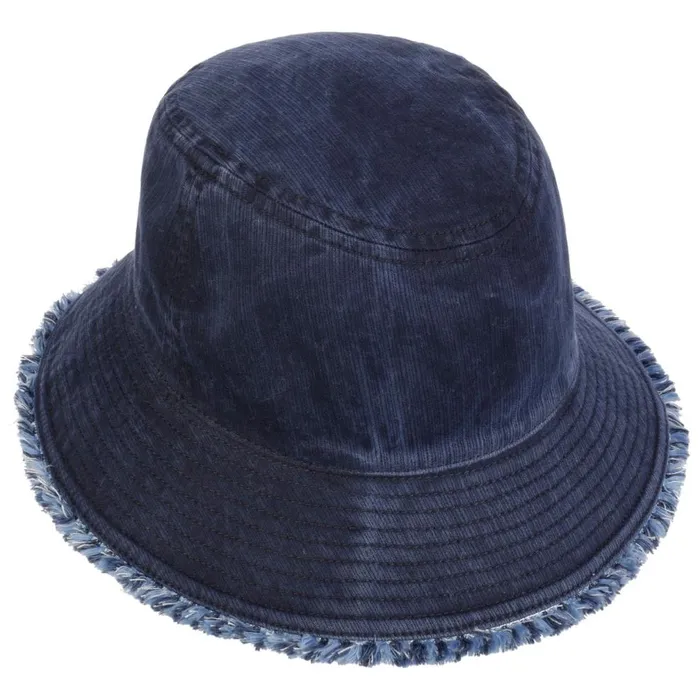 Women Fil Bucket Fabric Hat With Fringes Dark Blue Mayser Bucket Hats